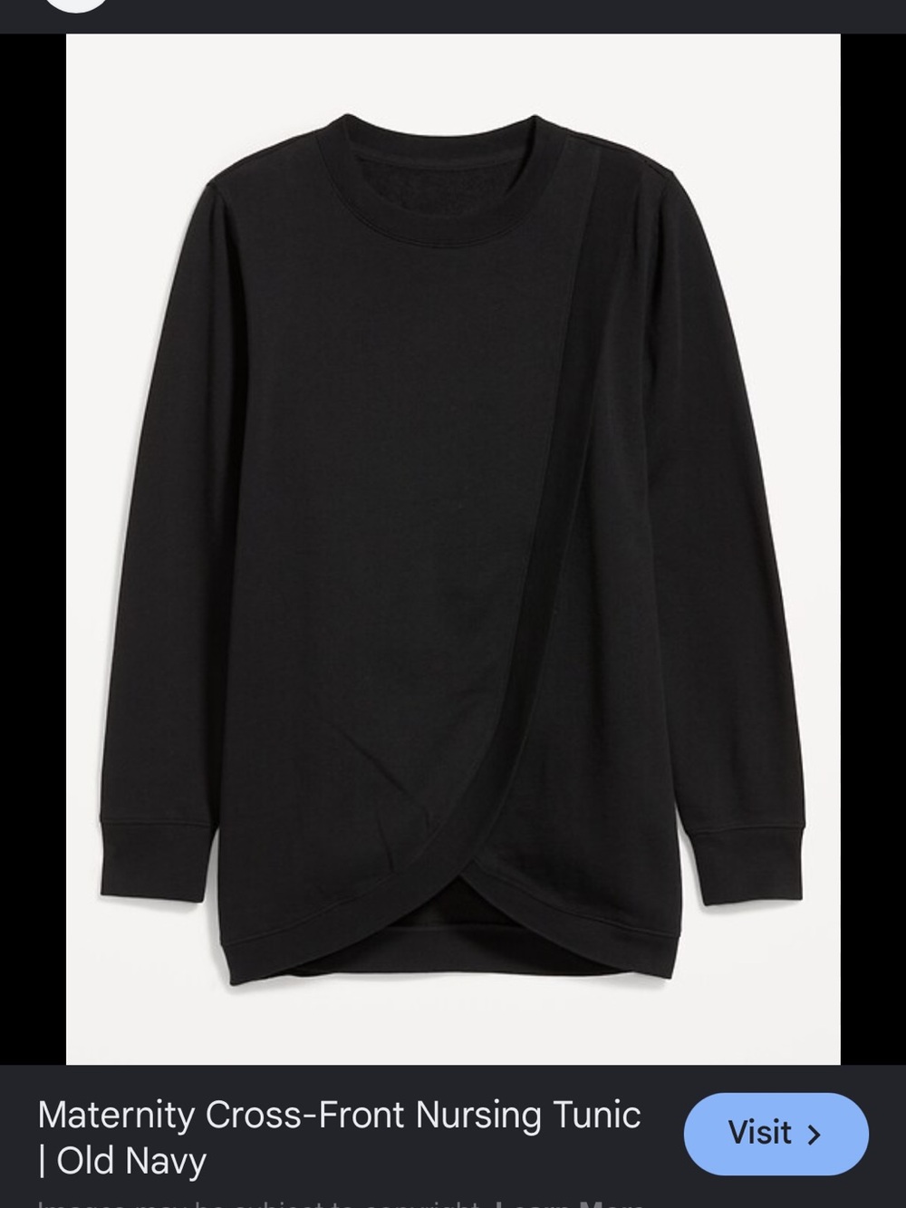 Old Navy Black Cross-Front Maternity Nursing Tunic